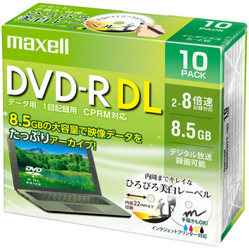 データ用DVD-R DL 8.5GB 8X CPRM 10枚 Pケース