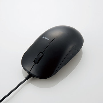 高耐久USB光学式有線マウス/3ボタン/RoHS/ブラック