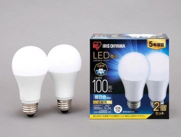 LED電球 E26 広配光 100形 昼白色 2個セット
