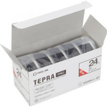 テプラPROテープ エコパックロング 白/黒文字 24mm