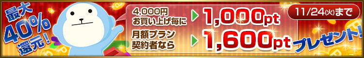 最大40%ポイント還元キャンペーン