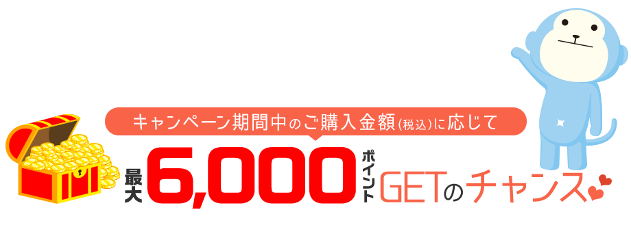 キャンペーン期間中のご購入金額に応じて最大10,500ポイントゲットのチャンス!!