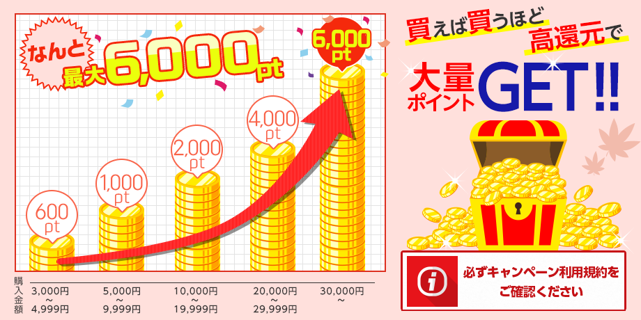 買えば買うほど高還元で大量ポイントGET!!