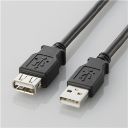 USB2.0準拠 延長ケーブル Aタイプ/0.5m(ブラック)