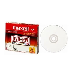 データ用DVD-RW 4x 4.7GB 1枚ずつ5mmPケース入5P