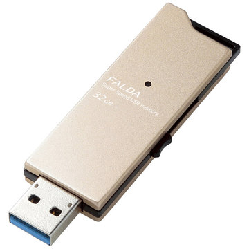 USBメモリー/USB3.0/スライド/FALDA/32GB/ゴールド
