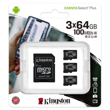 64GBx3 microSDXCカード CL10 UHS-1 U1 AD付